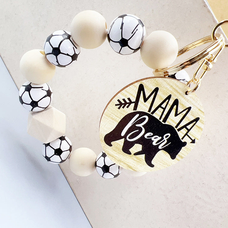 Wholesale sports style football basketball baseball and other wooden beads beaded polar bear